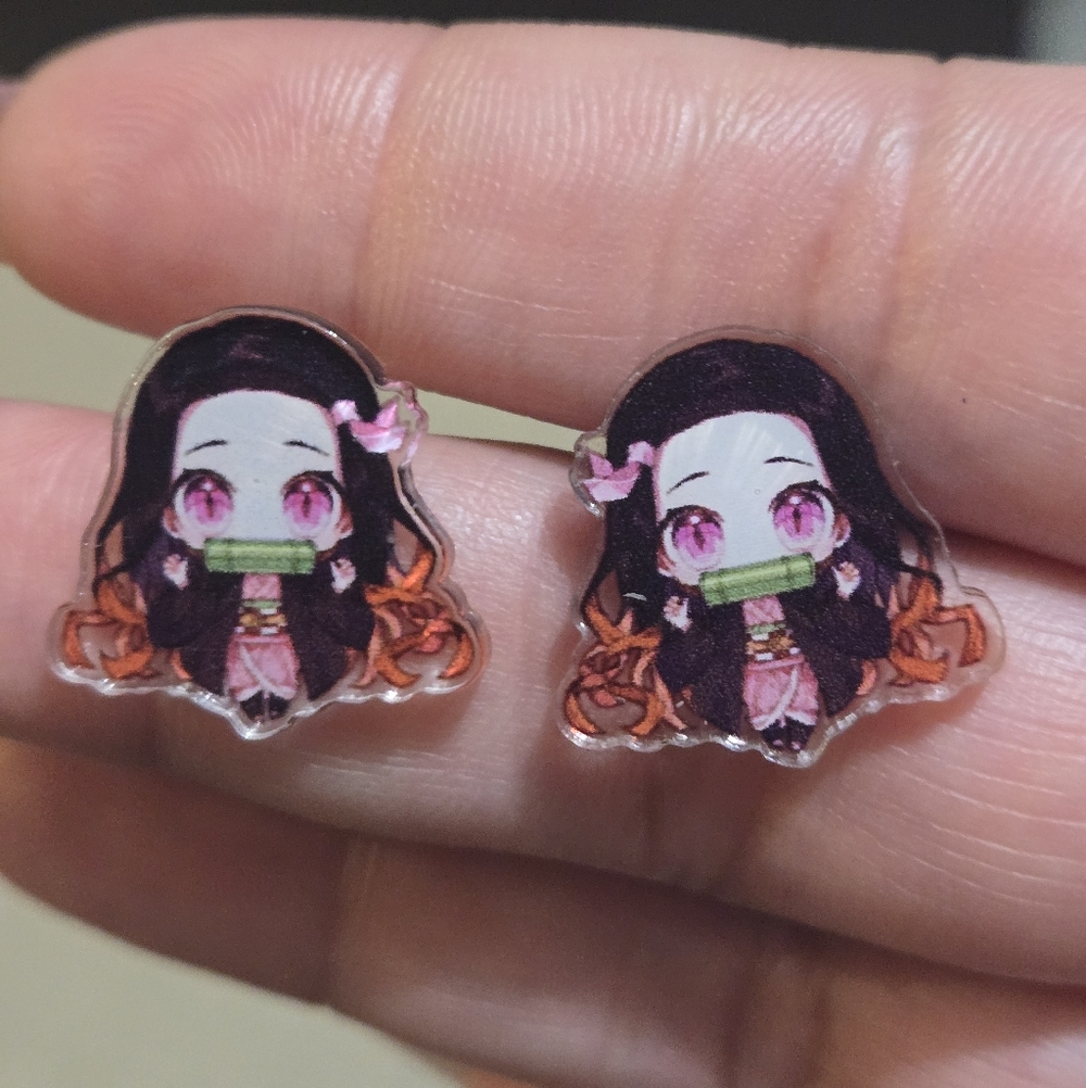 🍒🍒  BUNDLE ONLY Anime Demon Slayer Nezuko Kamado Earrings